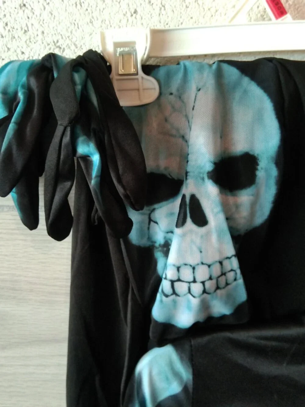 Halloween Costume Jumpsuit X-Ray Skeleton Kid's Size Large, Mask and Gloves NEW